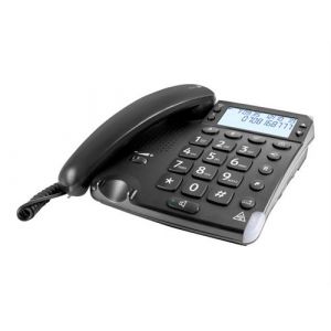 DORO Magna 4000 - Téléphone filaire avec ID d'appelant/appel en instance - noir