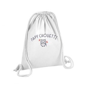 Fabulous Sac de Gym en Coton Blanc Papy Famille Chouette 12 Litres