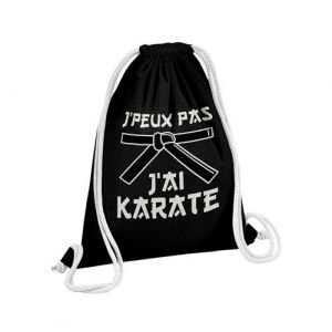 Fabulous Sac de Gym en Coton Noir J'peux pas j'ai Karate 12 Litres