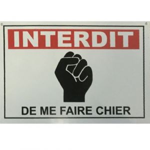 CARTEXPO Petite plaque carte postale Interdit de me faire chier 15 x 10