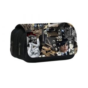 Trousse &agrave; Crayons Double Zipper Mercredi Addams Dami pour Enfant Gar&ccedil;on Fille
