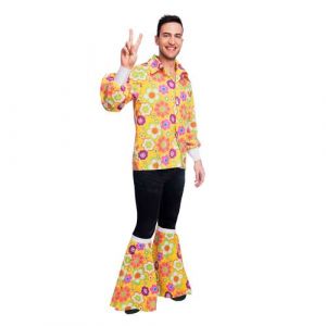 kit d&eacute;guisement chemise couvre bottes hippie homme - xl - jaune - amscan 9905112