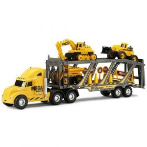 V&eacute;hicule de la ville - Camion remorque avec v&eacute;hicules de chantier