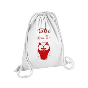 Fabulous Sac de Gym en Coton Blanc Tatie Chouette Tante Hibou 12 Litres