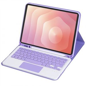 Coque Clavier Bluetooth FLOODKING pour Samsung Galaxy Tab S11 &ndash; Clavier QWERTY S&eacute;parable avec Touchpad, Porte-Stylet, &Eacute;tui de Protection &ndash; Violet