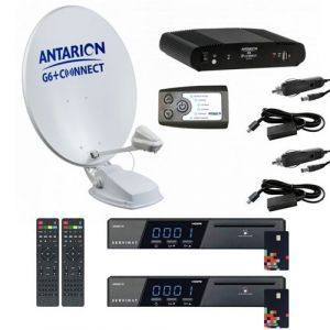 pack parabole satellite automatique 85cm twin 2x récepteurs tntsat hd positionneur