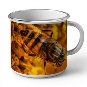 Fabulous Mug en métal émaille Insecte Volant Butine Polen