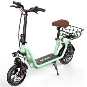 Trottinette &Eacute;lectrique iScooter avec Si&egrave;ge i12 Vert 500W 36V7.5Ah Autonomie 30-35km 12"Pneu Double absorption des chocs