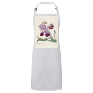 Fabulous Tablier Cuisine Premium Blanc Iris Papillons Chenilles Illustration Botanique