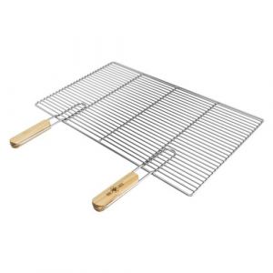 ECD Germany Grille de Barbecue en Acier Inoxydable, 67 x 40 cm, avec Poign&eacute;es Amovibles,