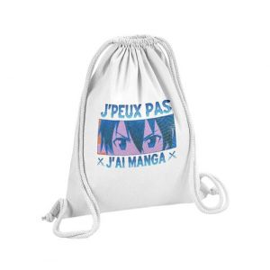 Fabulous Sac de Gym en Coton Blanc J'peux Pas J'ai Manga Kirito 12 Litres
