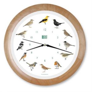 kookoo - horloge oiseaux des jardins, modèle en cadre bois