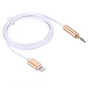 (#19) 8 Pin to 3.5mm Audio AUX Cable for iPhone 7 / iPhone 7 Plus / iPhone 6 & 6s / iPhone 6 Plus & 6s Plus, Support iOS Mobile Phones, Length: About 1m(Gold)