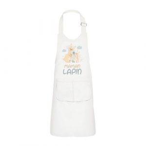 Fabulous Tablier Cuisine Enfant 2 Poches Blanc Maman Lapin - Haut de gamme