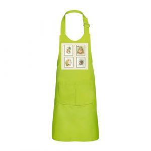 Fabulous Tablier Cuisine Enfant 2 Poches Vert Famille Lapin Petter Rabbit Beatrice Potter - Haut de gamme