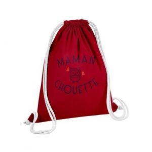 Fabulous Sac de Gym en Coton Rouge Maman Famille Chouette 12 Litres