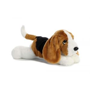 Aurora peluche chien Basset Flopsie 30,5 cm noir/blanc/marron