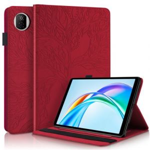 &Eacute;tui FOXDOCK &agrave; rabat pour Honor Pad X7 8.7 Inch antichoc en relief avec support et emplacement pour carte-Rouge