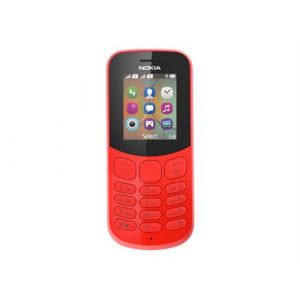 Nokia 130 - T&eacute;l&eacute;phone de service - double SIM - RAM 4 Mo / M&eacute;moire interne 8 Mo - microSD slot - 160 x 120 pixels - rear camera 0,3 MP - rouge