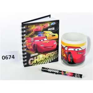 Coffret Cadeau Cars : Mug, Stylo Et Notebook Multicolore