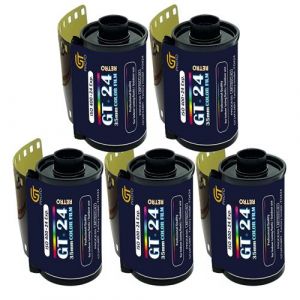 GT Photo Pellicule Couleur GT24FILM 35mm - Lot de 5 Films 24 Poses - Ideal pour Photographie, Developpement et Impression de Qualite