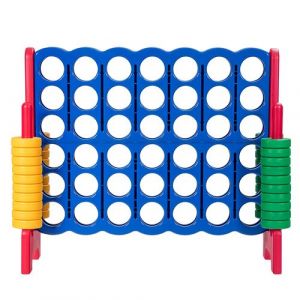 Jeux Puissance 4 Géant, 42 jetons circulaires, 120*42*104 cm Panneau Bleu + Cadre Rouge