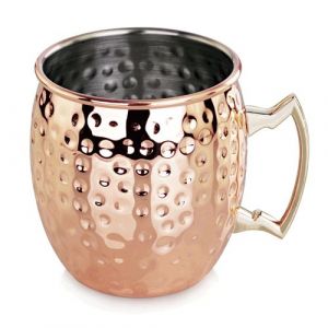 Verre &agrave; Moscow Mule Aspect Cuivre Martel&eacute; H 90 mm &Oslash; 87 mm   Was Germany