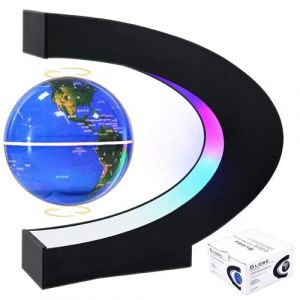 Globe Terrestre LED Wabecil Levitation Flottant Magn&eacute;tique,Diam&egrave;tre 8.5cm-Bleu