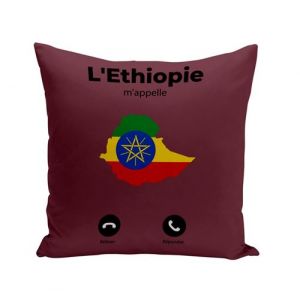 Fabulous Coussin rouge L'Ethiopie M'Appelle Drapeau [40x40 cm]