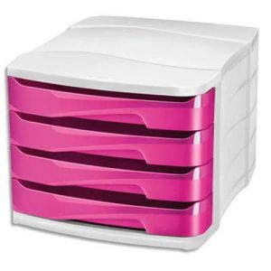 Module de classement GLOSS 4 tiroirs - Dimensions L29,2 x H24,6 x P38,6 cm Coloris Rose pepsy