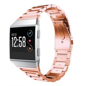 Strap-it Bracelet acier - compatible pour Fitbit Ionic (or rose)