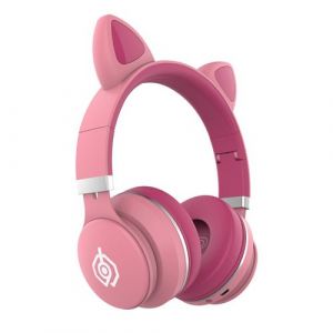 Casque sans fil LED031 stéréo portable - Rose
