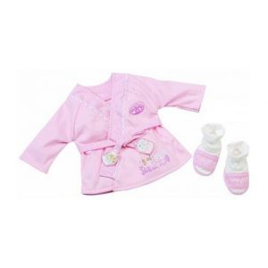 Baby annabell set de bain peignoir et chaussons : habit poupee 46 cm - zapf za130