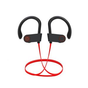Casque bluetooth sans fil QU8 rouge in-ear stéréo confort avec réduction du bruit