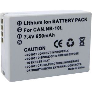 Conrad CANON NB-10L Lithium-Ion 920mAh 7.4V batterie rechargeable - Batteries rechargeables (920 mAh, Lithium-Ion (Li-Ion), 7,4 V, Gris, 1 pièce(s))