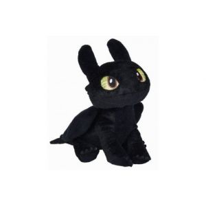 Peluche krokmou noir dragon 20 cm - pour dragons furie nocturne - set jouet garcon doudou enfant + carte tigre