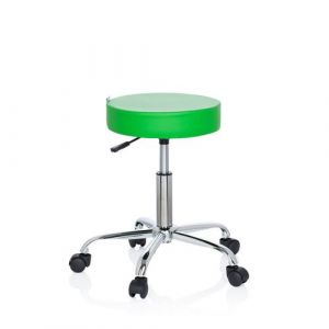 Tabouret / siège pivotant / siège technique OPERATOR II simili-cuir vert chrome hjh OFFICE