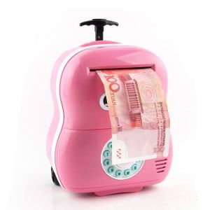 Cartoon Distributeur Automatique de Billets Mot de Passe Automatique D'Économie D'Argent Jouet Tirelire pour Enfants Rose PT126