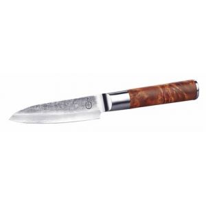Tokio Kitchenware : Couteau de chef avec lame en acier Damas 12,7 cm et coffret en bois