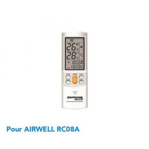 T&eacute;l&eacute;commande de remplacement climatisation pour AIRWELL RC08A