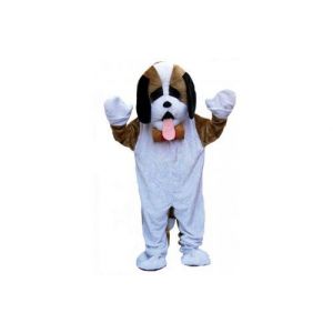 Deguisement mascotte chien montagne  saint bernard - taille unique adulte - animation - set costume peluche geant animal + carte