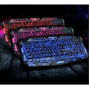 Clavier Gamer USB pour PC TOSHIBA Retro Eclaire LED Lumineux AZERTY (NOIR)