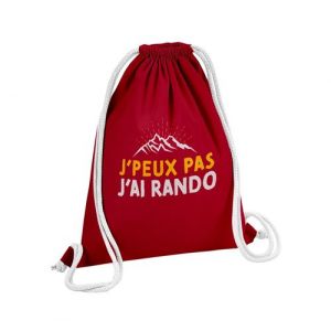 Fabulous Sac de Gym en Coton Rouge J'peux pas j'ai rando 12 Litres