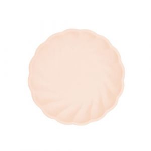6 assiettes bio rond feston 18.8cm abricot pastel - générique 9918256