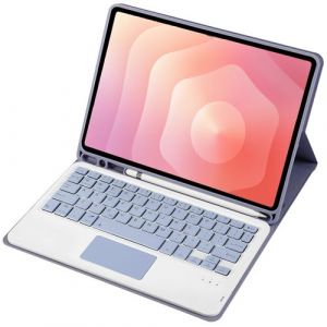 Coque Clavier Bluetooth FLOODKING pour Samsung Galaxy Tab S11 &ndash; Clavier QWERTY S&eacute;parable avec Touchpad, Porte-Stylet, &Eacute;tui de Protection &ndash; Violet clair