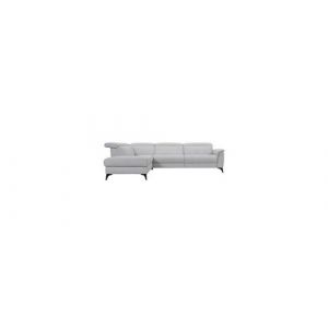 Canapé d'angle gauche avec 1 place relax électrique - tissu gris - l 292 x p 232 x h 99 cm - melbourne