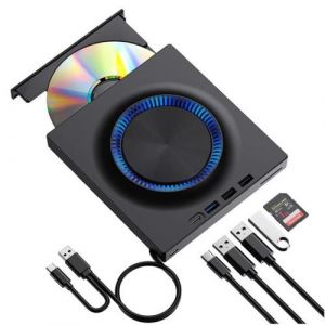 LINFE Lecteur Blu-ray externe, lecteur DVD, enregistreur DVD UHD portable, pour Win 7/8/10/11/PC