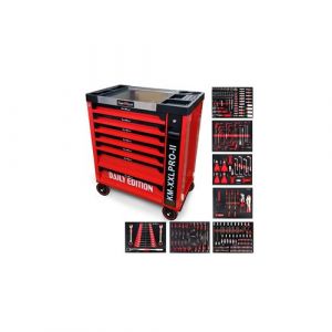 Servante d'atelier Kraft Muller KM-XXL PRO II Daily Edition 257 outils - Clé dynamo - 7 tiroirs outillés sur Roulettes, Chariot