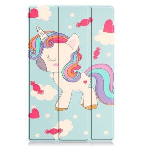 ATOUP Coque pour Lenovo Tab M10 Plus 10.6'' (3rd gen) TB-125 &Eacute;tui Housse &agrave; Rabat Ultra Fine PU avec Veille/r&eacute;veil Automatique -Licorne
