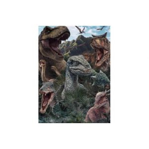Puzzle 150 pieces pour jurassic world : dinosaure t-rex et pteranodon - enfant collection préhistoire - animaux dino